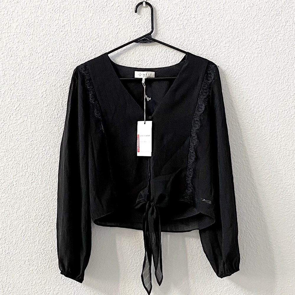 Nordstrom Rack Black Tie Knot Blouse